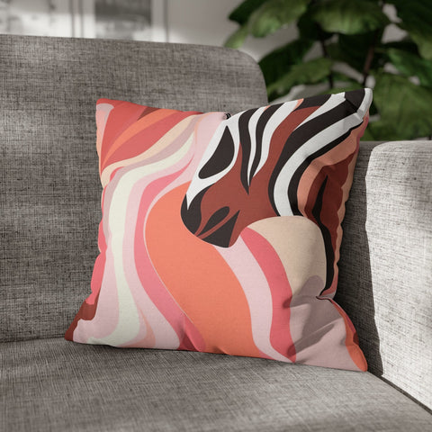 Decorative Throw Pillow Covers With Zipper - Set Of 2, Boho Pink And White Contemporary Art Lines-20