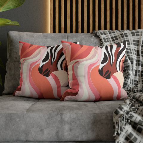 Decorative Throw Pillow Covers With Zipper - Set Of 2, Boho Pink And White Contemporary Art Lines-21