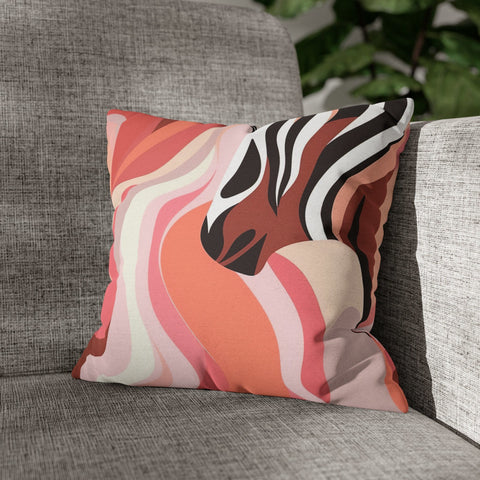 Decorative Throw Pillow Covers With Zipper - Set Of 2, Boho Pink And White Contemporary Art Lines-14