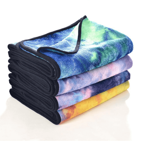 Tie Dye Yoga Mat Towel with Slip-Resistant Grip Dots-2