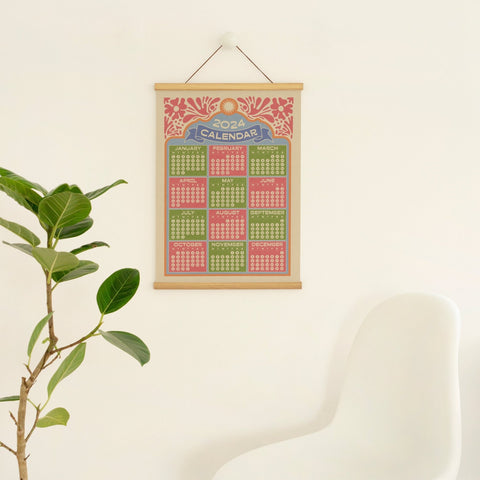 2024 Boho Calendar Print Wall Planner-1