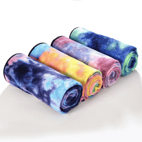 Tie Dye Yoga Mat Towel with Slip-Resistant Grip Dots-0