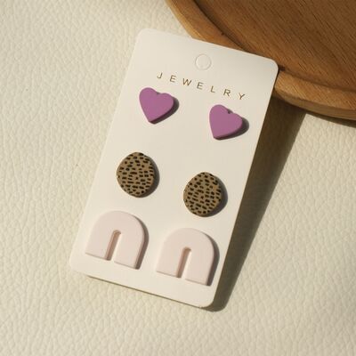 3-Piece Acrylic Stud Earrings