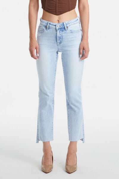 Modern High Waist Washed Straight Jeans