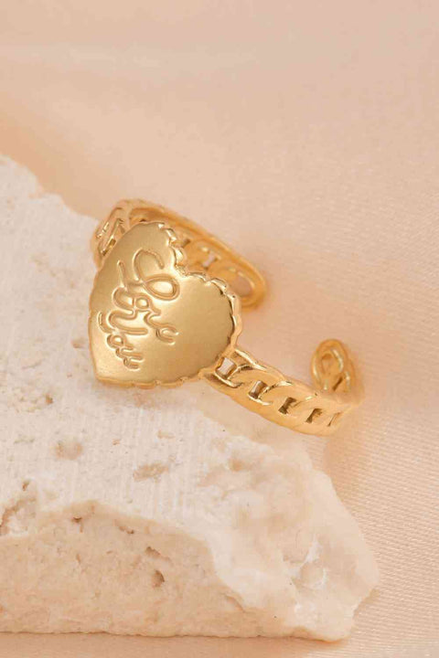 14K Gold Plated 'LOVE YOU' Open Ring