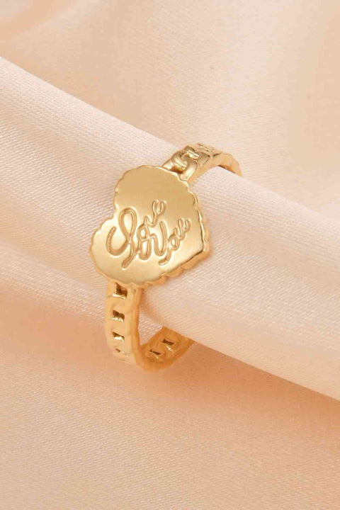 14K Gold Plated 'LOVE YOU' Open Ring