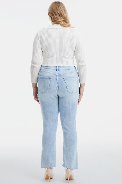 Modern High Waist Washed Straight Jeans