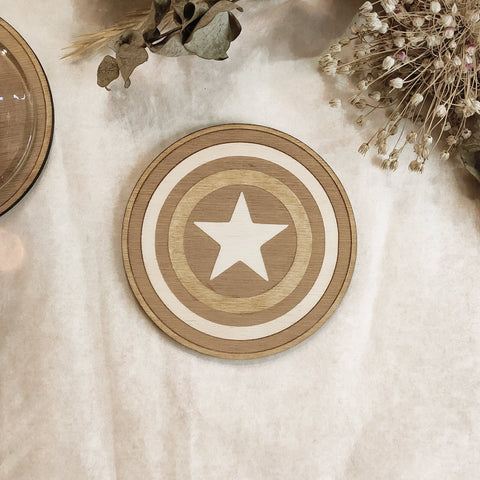 Set of 6 Superheroes Wooden Coasters - Handmade Gift - Housewarming - Wood Kitchenware-3