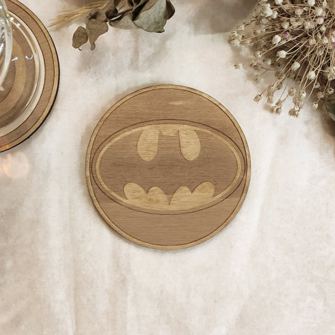 Set of 6 Superheroes Wooden Coasters - Handmade Gift - Housewarming - Wood Kitchenware-5