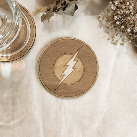 Set of 6 Superheroes Wooden Coasters - Handmade Gift - Housewarming - Wood Kitchenware-6