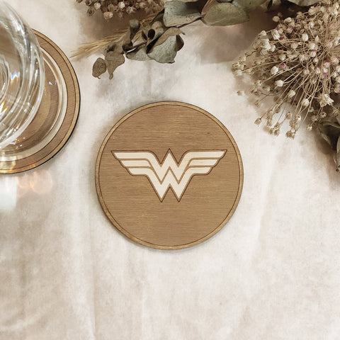 Set of 6 Superheroes Wooden Coasters - Handmade Gift - Housewarming - Wood Kitchenware-7