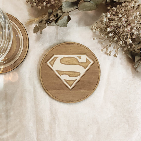 Set of 6 Superheroes Wooden Coasters - Handmade Gift - Housewarming - Wood Kitchenware-8