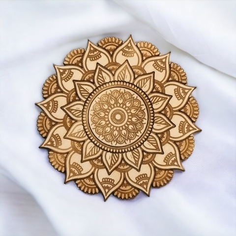 Set of 4 Mandala Wooden Coasters - Handmade Gift - Housewarming - Wood Kitchenware-5