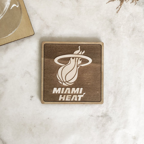 Set of 6 NBA Wooden Coasters - Handmade Gift - Housewarming - Wood Kitchenware-6