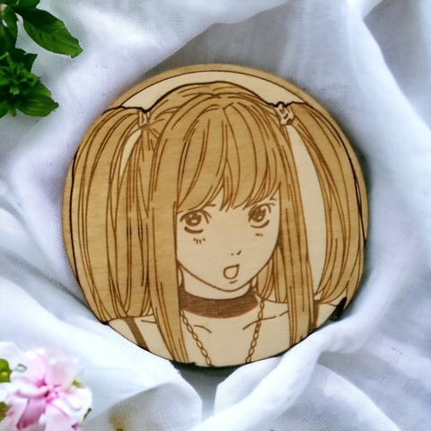 Set of 6 Empowering Women of Anime Wooden Coasters - Handmade Gift - Housewarming - Wood Kitchenware-3