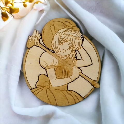 Set of 6 Empowering Women of Anime Wooden Coasters - Handmade Gift - Housewarming - Wood Kitchenware-5