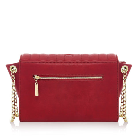 Red - Kensington Vegan Quilted Cross-Body Bag-4