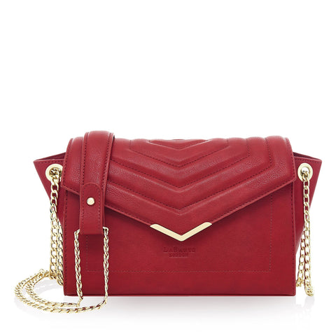 Red - Kensington Vegan Quilted Cross-Body Bag-0