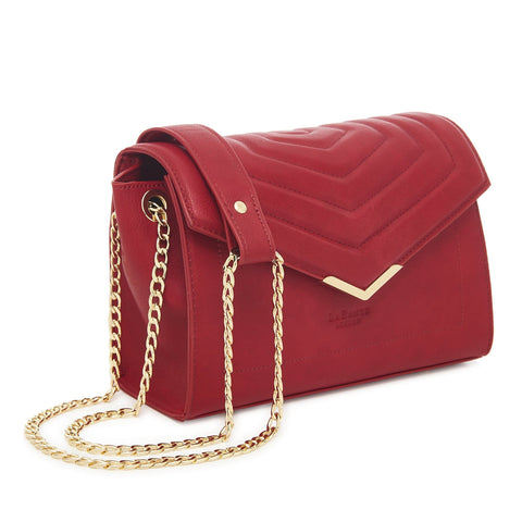 Red - Kensington Vegan Quilted Cross-Body Bag-2