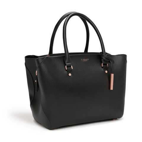 Black - Sophie Vegan Leather Tote Bag-2