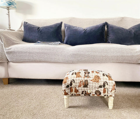 Dog Fabric Footstool with Drawer-5