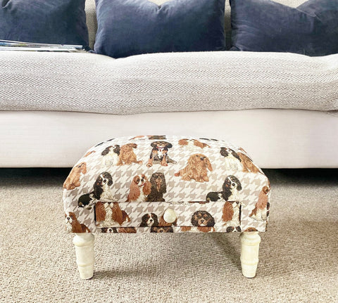 Dog Fabric Footstool with Drawer-4