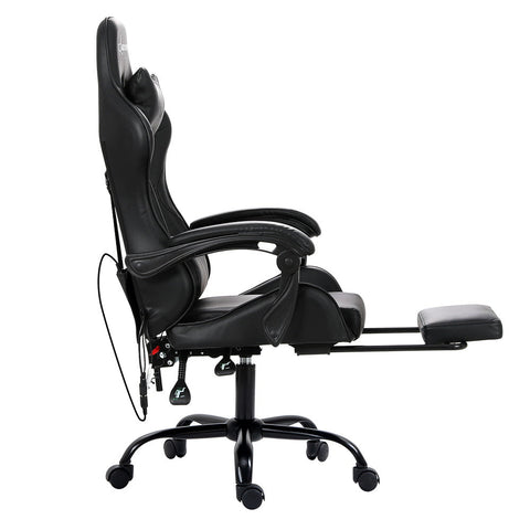 Artiss Gaming Office Chair Racing Massage Computer Seat Footrest Leather-3