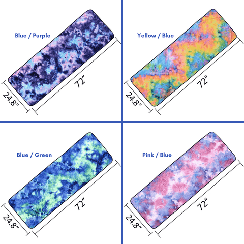 Tie Dye Yoga Mat Towel with Slip-Resistant Grip Dots-9