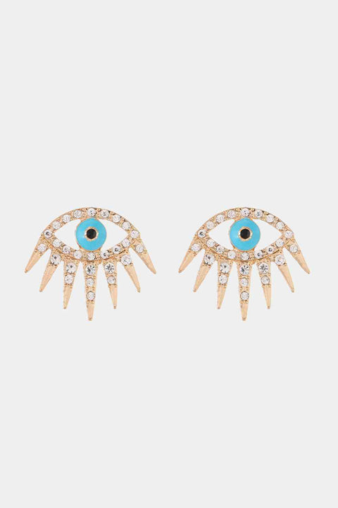 Evil Eye Rhinestone Dangle Earrings