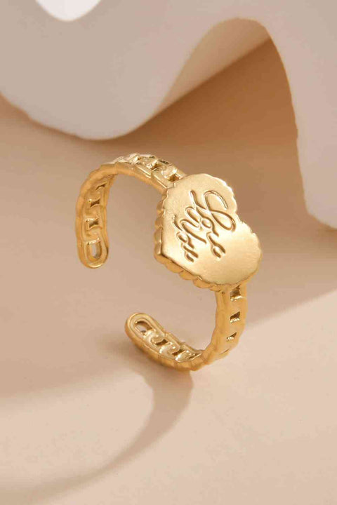 14K Gold Plated 'LOVE YOU' Open Ring