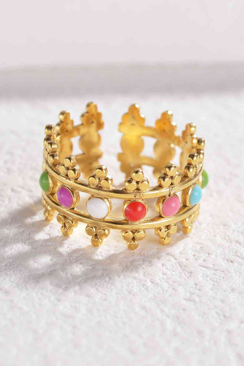 18K Gold Plated 'Crown' Open Ring