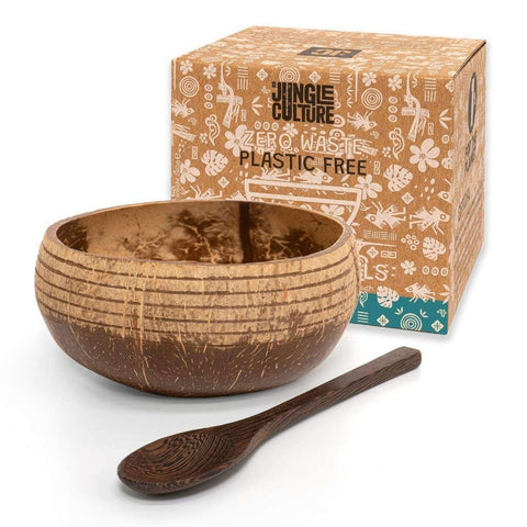 Patterned Coconut Bowl & Spoon Single Set-12