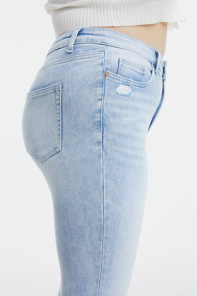 Modern High Waist Washed Straight Jeans