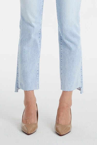 Modern High Waist Washed Straight Jeans