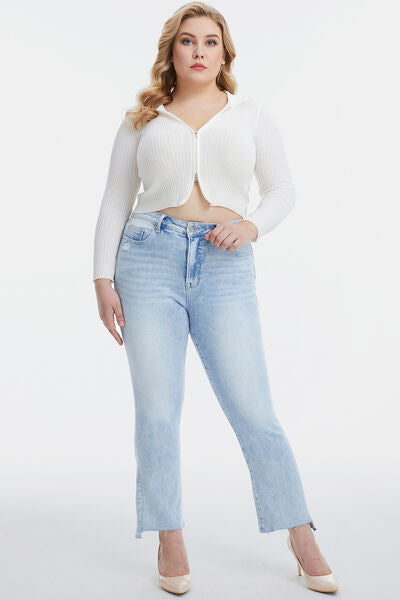 Modern High Waist Washed Straight Jeans