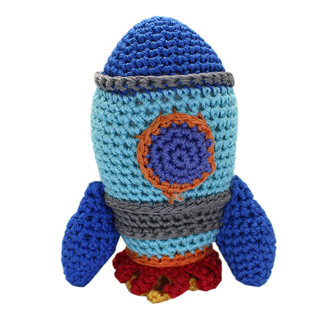 Knit Knacks Organic Cotton Pet, Dog & Cat Toy, "Rocket Ship"-0