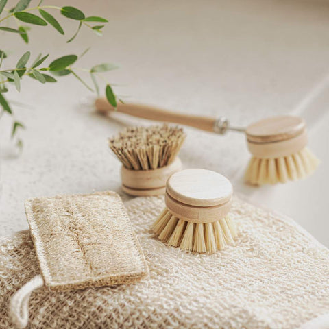 Sustainable Dish Brushes | 4 Piece Starter Set w/ Loofah Sponge-7