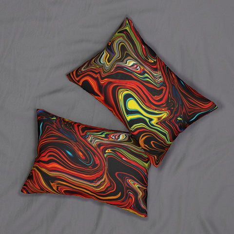 Decorative Lumbar Throw Pillow, Multicolor Marble Pattern-4