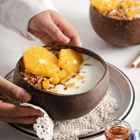 Patterned Coconut Bowl & Spoon Single Set-10